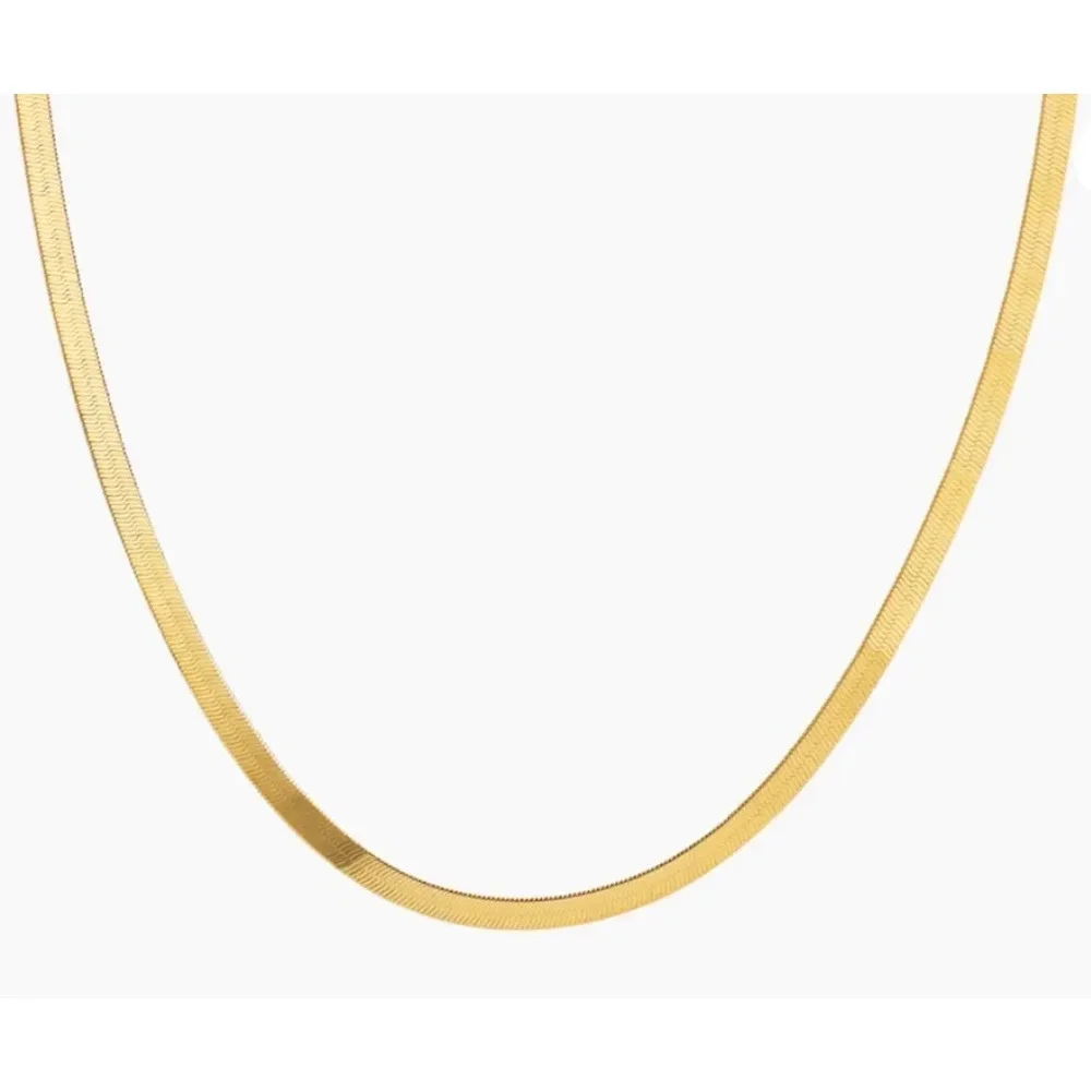NEW Yellow Gold 3mm Herringbone Chain‎ Necklace